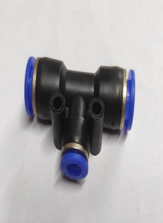 CRAFTSFY 10mm X 6mm X10mm One Touch Push In T Shape 3 Way Connector Quick Fittings Pneumatic Straight Push in Pneumatic Quick Fittings Pneumatic Connector Size 10mm X6mm X10mm T(Pack of 1) - Image 2